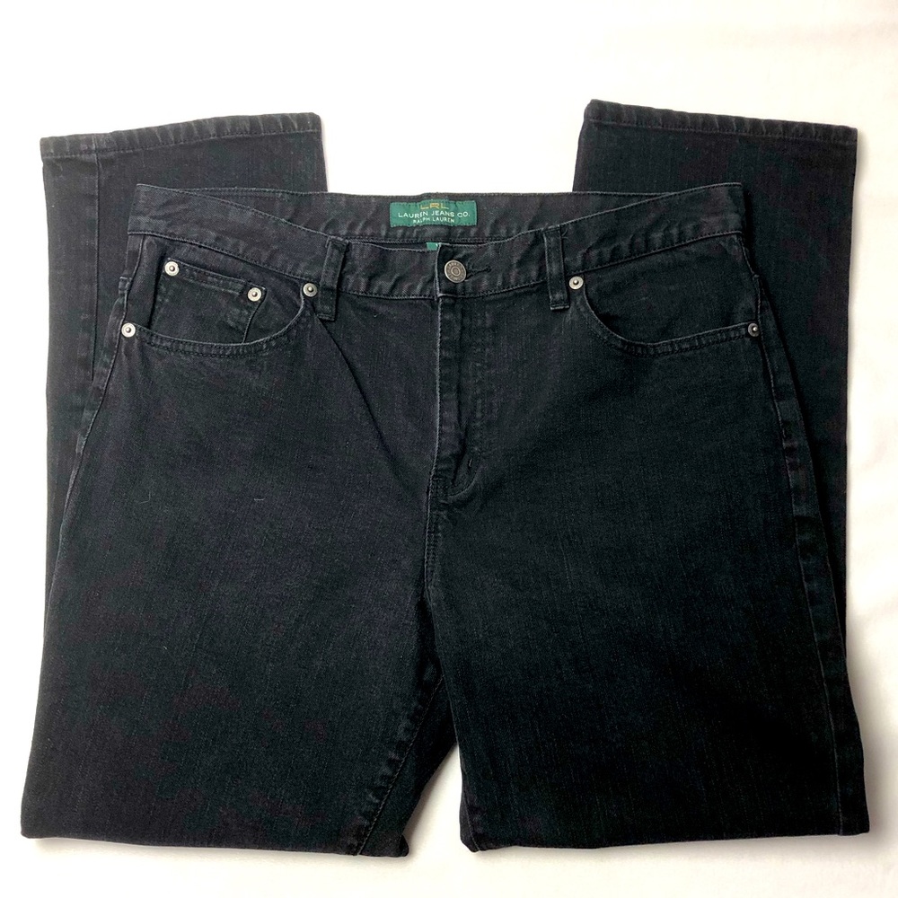 Lauren Jean Co. Classic Straight Jeans Black Denim Women’s Pockets Casual 14